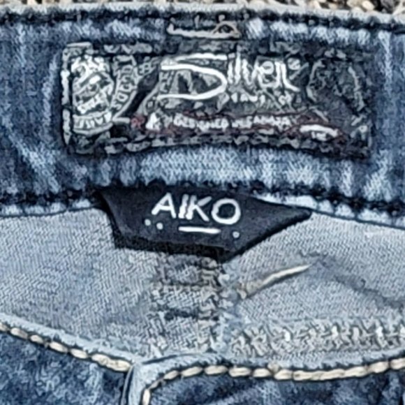 Silver AIKO Mid Slim Boot Cut Fluid Denim Jeans Size 29 - Picture 2 of 15